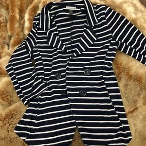 Navy and white blazer